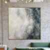 Buy Large Abstract Expressionist Paintings On Canvas In Gray And Blue Colors Textured Feng Shui Art Original Modern Painting | WATERFALL online shopping cheap