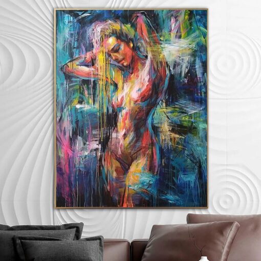 Buy Large Abstract Figurative Art Original Colorful Woman Paintings On Canvas Textured Handmade Painting Modern Vivid Fine Art | LADY RAIN online shopping cheap