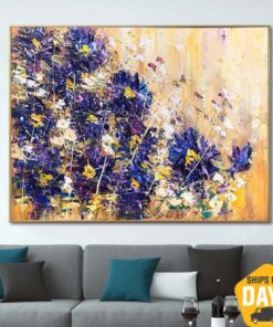 Large Abstract Flowers Painting On Canvas Textured Floral Fine Art Acrylic Oil Painting Modern Colorful Art | FLORAL EMOTION 24"x32"