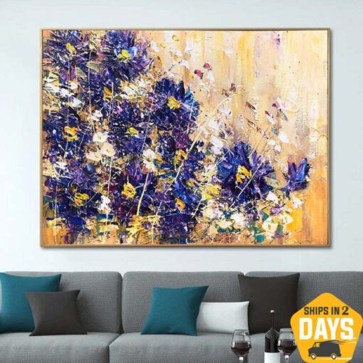 Buy Large Abstract Flowers Painting On Canvas Textured Floral Fine Art Acrylic Oil Painting Modern Colorful Art | FLORAL EMOTION 24"x32" online shopping cheap