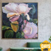 Buy Large Abstract Flowers Wall Art Expressionist Art Original Textured Paintings On Canvas Handmade Art for Indie Room Decor | SPRING GIFT 35.43"x35.43" online shopping cheap
