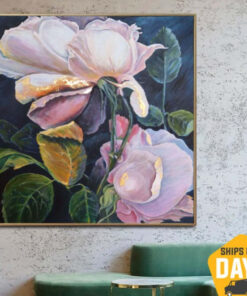 Large Abstract Flowers Wall Art Expressionist Art Original Textured Paintings On Canvas Handmade Art for Indie Room Decor | SPRING GIFT 35.43"x35.43"