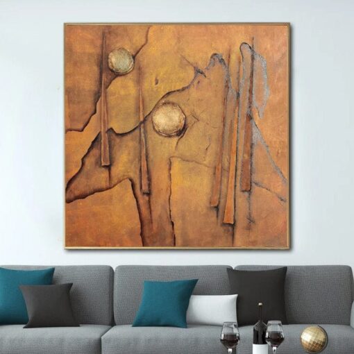 Buy Large Abstract Gold Paintings On Canvas Original Acrylic Painting Creative Geometric Art Textured Hand Painted Art | CLARITY online shopping cheap