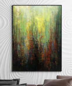 Large Abstract Green Oil Paintings On Canvas Acrylic Artwork Modern Textured Fine Art Handmade Wall Art | PINE FOREST