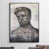 Buy Large Abstract Grey Man Painting On Canvas Original Acrylic Human Fine Art Oil Painting Contemporary Wall Art | SHADOW online shopping cheap