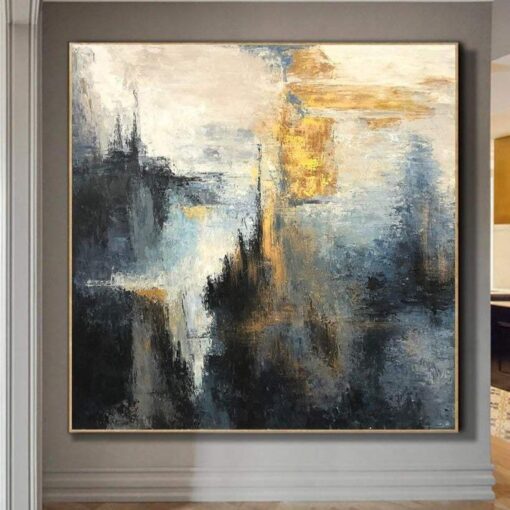 Buy Large Abstract Landscape Painting Blue Painting On Canvas Colorful Wall Art Frame Wall Art | YEARNING online shopping cheap