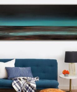 Large Abstract Landscape Painting Blue Wall Art Original Artwork Frame Painting Acrylic Painting On Canvas Modern Wall Living Room Decor | BLUE NIGHT