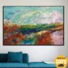 Buy Large Abstract Landscape Painting Original Fine Art Pasty Painting Palette Knife Art Vivid Artwork Contemporary Art for Home Decor | BIRD-EYE VIEW 34"x46" online shopping cheap