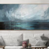 Buy Large Abstract Landscape Painting on Canvas Modern Wall Art Original Arctic Nature Contemporary Creative Oil Painting | ARCTIC FRESH online shopping cheap