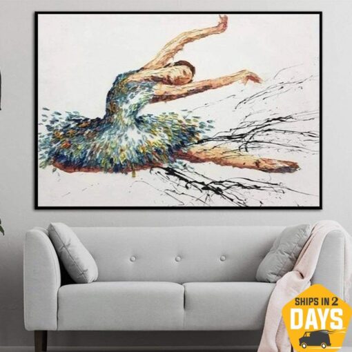 Buy Large Abstract Oil Ballerina Painting Girl Dancing Painting Impasto Original Paintings On Canvas Artwork Wall Decor | BALLERINA LIVIE 20"x28" online shopping cheap