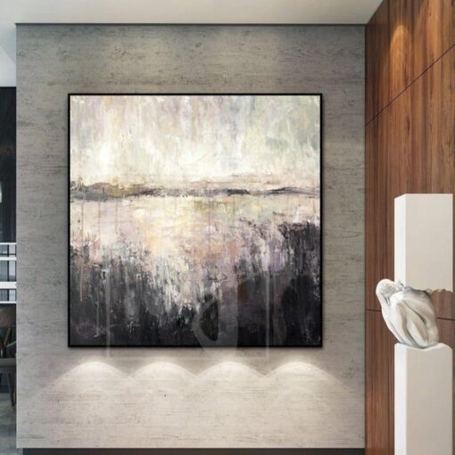 Buy Large Abstract Oil Painting Beige Painting Black Painting Abstract Painting | HIDDEN LAKE online shopping cheap