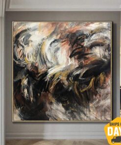 Large Abstract Oil Painting Brush Strokes Art Colorful Wall Art Contemporary Art Abstract Expressionism Painting Luxury Wall Art | MAGIC FEATHERS 60"x60"