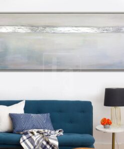 Large Abstract Oil Painting Gray Painting Silver Leaf Painting On Canvas | SILVER FLASH