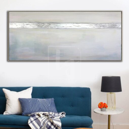 Buy Large Abstract Oil Painting Gray Painting Silver Leaf Painting On Canvas | SILVER FLASH online shopping cheap
