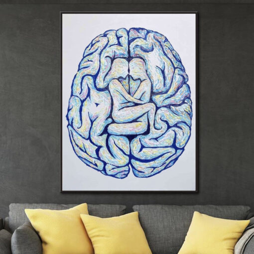 Buy Large Abstract Oil Painting On Canvas Wall Art Brain Painting Medical Wall Art Original Painting Modern Art Hospital Office Room Decor | COLLABORATION online shopping cheap
