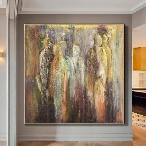 Buy Large Abstract Oil Paintings On Canvas Colorful Abstract Painting Original Human Abstract Painting | HAPPINESS EXISTS online shopping cheap