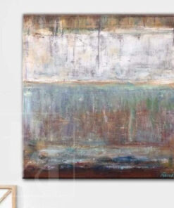 Large Abstract Original Painting Beige and Brown Acrylic Art on Canvas | CLEAR SOURCE