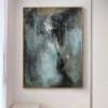 Buy Large Abstract Painting Black Canvas Art Turquoise Painting Aesthetic Wall Art Modern Canvas Art Apartment Gift Above Fireplace Decor | SPIRIT OF NATURE online shopping cheap