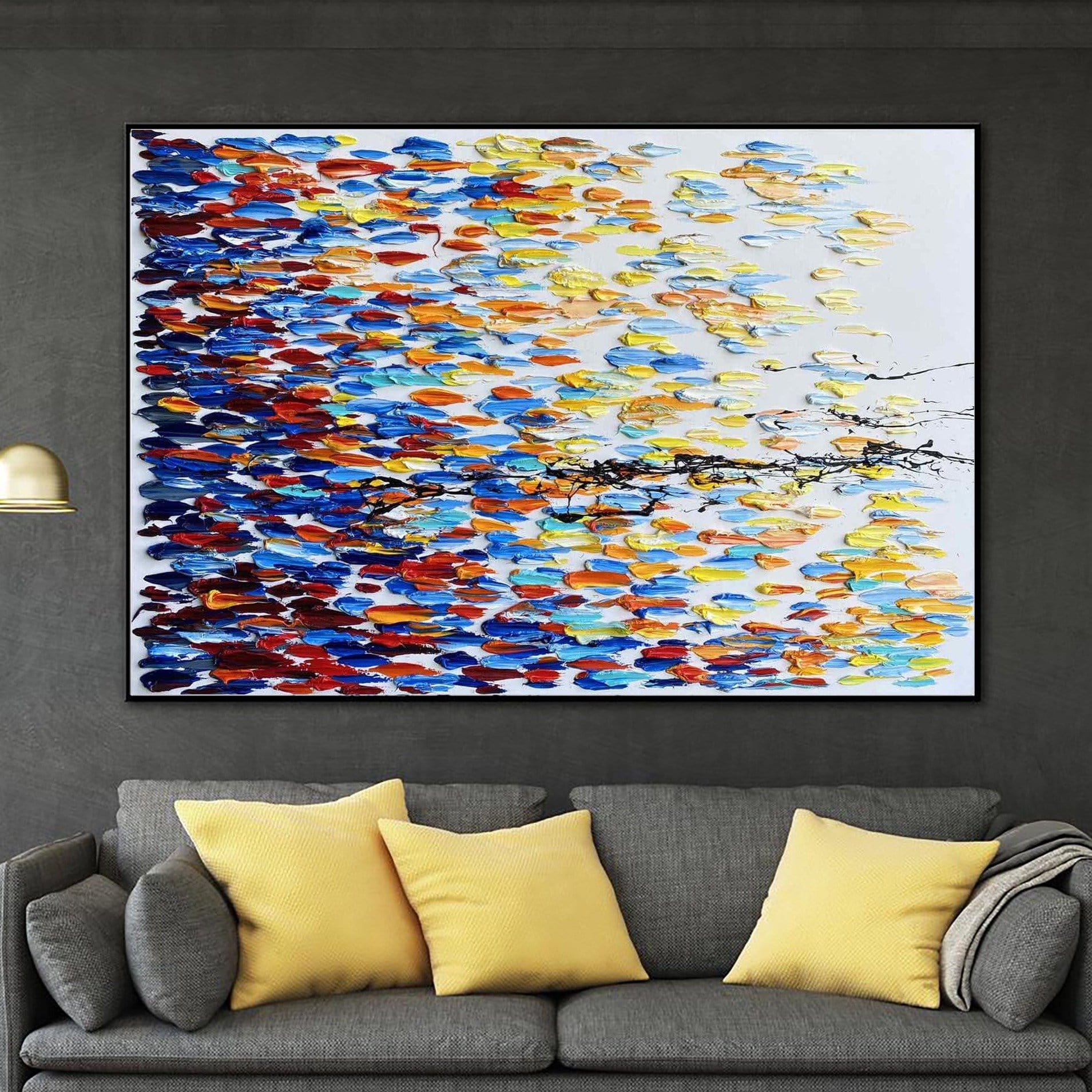 Buy Large Abstract Painting Canvas Colorful Wall Art Original Oil Painting Modern Wall Art Fine Art Painting Impasto Artwork Wall Decor | ROAD TO FREEDOM online shopping cheap