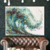 Large Abstract Painting Canvas Colorful Wave Painting Blue Wall Art Original Oil Painting Thick Texture Impasto Artwork for Home Decor | WAVE OF LOVE Large Abstract Painting Canvas Colorful Wave Painting Blue Wall Art Original Oil Painting Thick Texture Impasto Artwork for Home Decor | WAVE OF LOVE