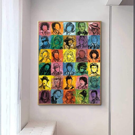 Buy Large Abstract Painting Canvas Figurative Oil Painting Colorful Wall Art Abstract Shapes Artwork Famous People Painting for Living Room | PERFORMANCE online shopping cheap