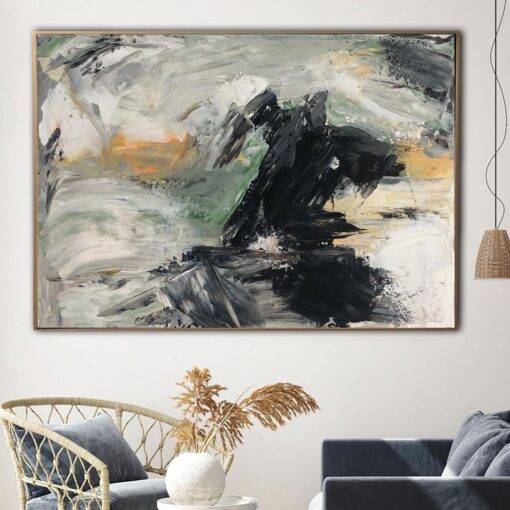 Buy Large Abstract Painting Canvas Neutral Wall Art Pour Painting on Canvas Black Splash on Canvas Contemporary Wall Art Luxury Painting | GHOST RUNNER online shopping cheap