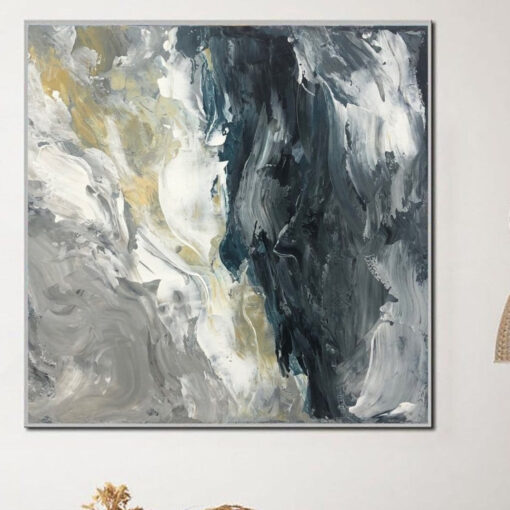 Buy Large Abstract Painting Expressionist Art On Canvas Original Gray Painting Contemporary Art Silver Painting Living Room Wall Decor Canvas | GRAY TONES online shopping cheap