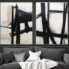 Buy Large Abstract Painting On Canvas Black And White Franz Kline style Abstract Painting Canvas Original Modern Painting Acrylic Office Painting | CLARITY online shopping cheap