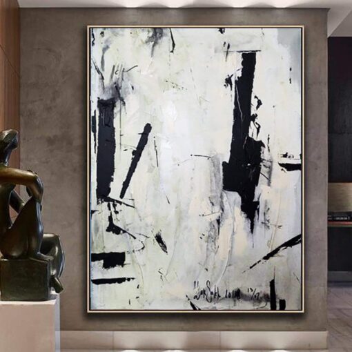 Buy Large Abstract Painting On Canvas Black White Wall Art Painting | POTENTIAL online shopping cheap