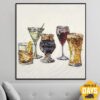 Buy Large Abstract Painting On Canvas Cocktails Painting Alcoholic Drinks Painting Modern Wall Art Painting Wall Decor | FRIDAY NIGHT 16"x16" online shopping cheap