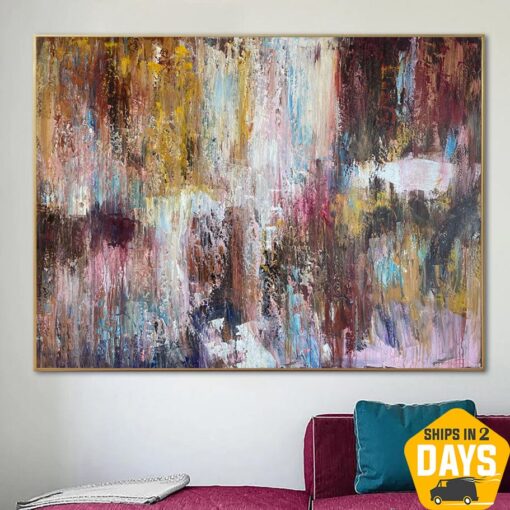 Buy Large Abstract Painting On Canvas Colorful Modern Texture Artwork Dance Unique Wall Art Oil Painting | COLOR DANCE 39.37"x53" online shopping cheap