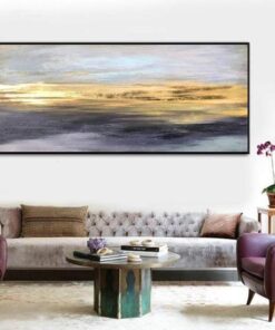 Large Abstract Painting On Canvas Gold Leaf Wall Art Framed Painting Colorful Art Modern Wall Decor | THE BIRTH OF A DAY