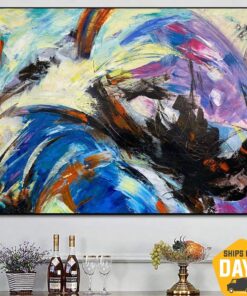 Large Abstract Painting Original Art Work on Canvas Modern Oil Painting Colorful Wall Art Canvas Large Wall Art for Home Decor | COLOR OF RAIN 40"x60"