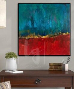 Large Abstract Painting Original Gold Leaf Painting Contemporary Artwork | ECHOES