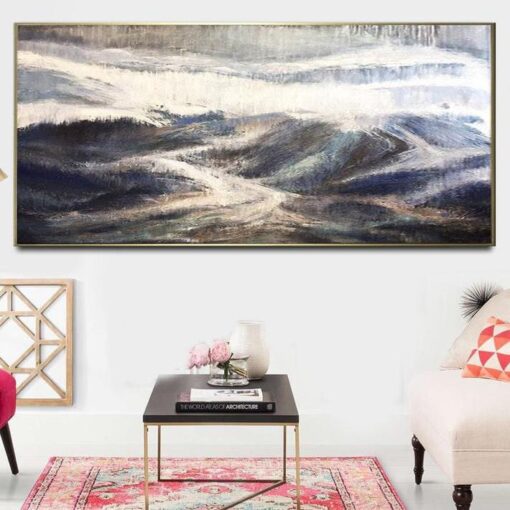 Buy Large Abstract Painting Original Mountain Gray Acrylic Art On Canvas | GREAT MOUNTAINS online shopping cheap