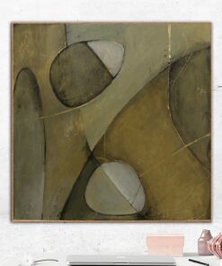 Large Abstract Painting on Canvas Brown Wall Art Custom Art in 32×32 Size Contemporary Artwork Swamp Painting for Indie Room Wall Decor | SWAMP LIFE