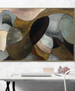 Large Abstract Painting on Canvas Brown Wall Art Geometric Art Painting Personalized Artwork 40×60 Art for Aesthetic Room Decor | TANGLE OF FATES