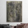 Buy Large Abstract Painting on Canvas Monochrome Wall Art Gold Artwork Heavy Textured Painting Unique Artwork for Aesthetic Room Decor | LAVA online shopping cheap