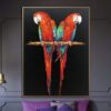 Buy Large Abstract Parrot Painting On Canvas Colorful Impasto Painting Textured Animal Art Modern Wall Art Handmade Art | PARROTS online shopping cheap