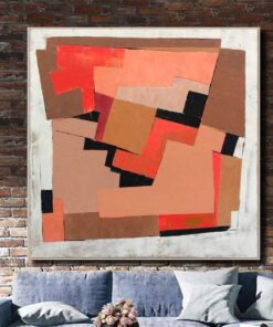 Large Abstract Red Paintings On Canvas Oil Texture Fine Art Acrylic Contemporary Wall Decor | ORANGE LABYRINTH