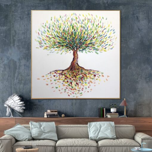 Buy Large Abstract Tree Painting Hand Painted Art on Canvas Modern Impasto Oil Painting Unique Textured Fine Art | MONEY TREE online shopping cheap