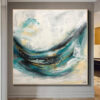 Buy Large Abstract Turquoise Painting On Canvas Beige Wall Art Contemporary Art Wall Decor | FRESHNESS online shopping cheap