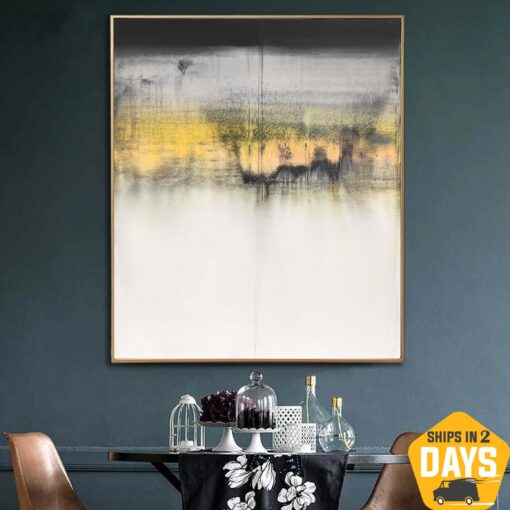Buy Large Abstract White Paintings On Canvas Gold Leaf Art Textured Handmade Painting Original FIne Art | WHITE 101 47.24"x39.37" online shopping cheap