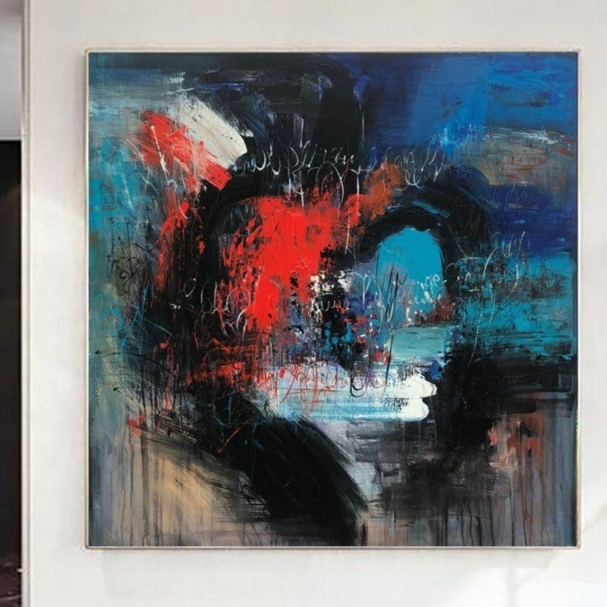 Buy Large Acrylic Abstract Painting Colorful Wall Art Abstract Artwork Canvas Acrylic Oil Painting On Canvas Home Decor Wall Art | SEE THROUGH HEART online shopping cheap