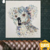 Buy Large Acrylic Abstract Painting Koala Painting Abstract Oil Painting Original Koala Contemporary Art Impasto Painting | KOALA BEAR 16"x16" online shopping cheap