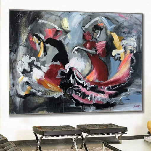 Buy Large Acrylic Abstract Woman Painting Gray Wall Art Unique Gray Wall Decor | LET'S DANCE online shopping cheap