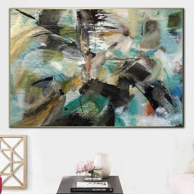 Buy Large Acrylic Green Colorful Paintings On Canvas Contemporary Wall Art Modern Wall Decor | GROWTH online shopping cheap