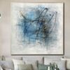 Buy Large Acrylic Painting Blue Abstract Paintings On Canvas Modern Wall Art Original Wall Decor | WINTER PATTERN online shopping cheap