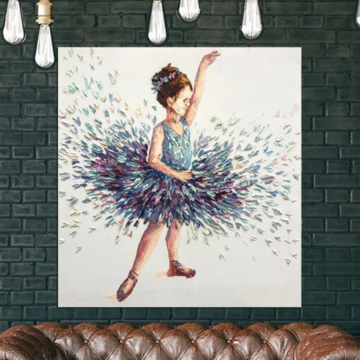 Buy Large Ballerina Painting Little Girl Oil Painting Abstract Modern Art | DEBUT online shopping cheap