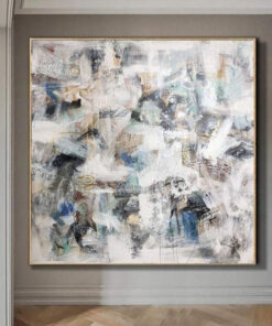 Large Beige Painting On Canvas Colorful Wall Art Modern Wall Decor | FIRST SNOW